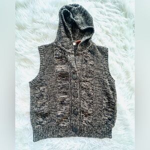 North Crest Women’s Knitted Cotton Blend Hooded Vest Size XL